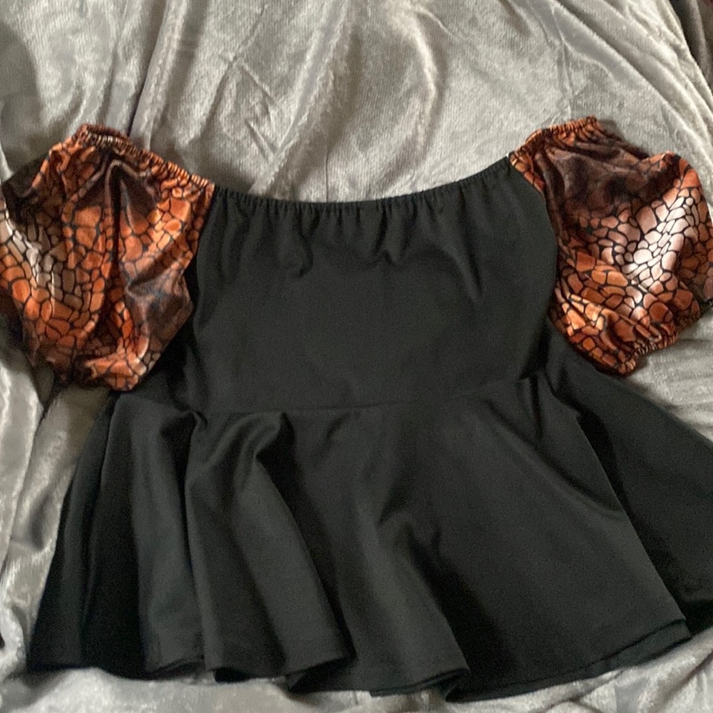 Plus size trumpet sleeve shirt
